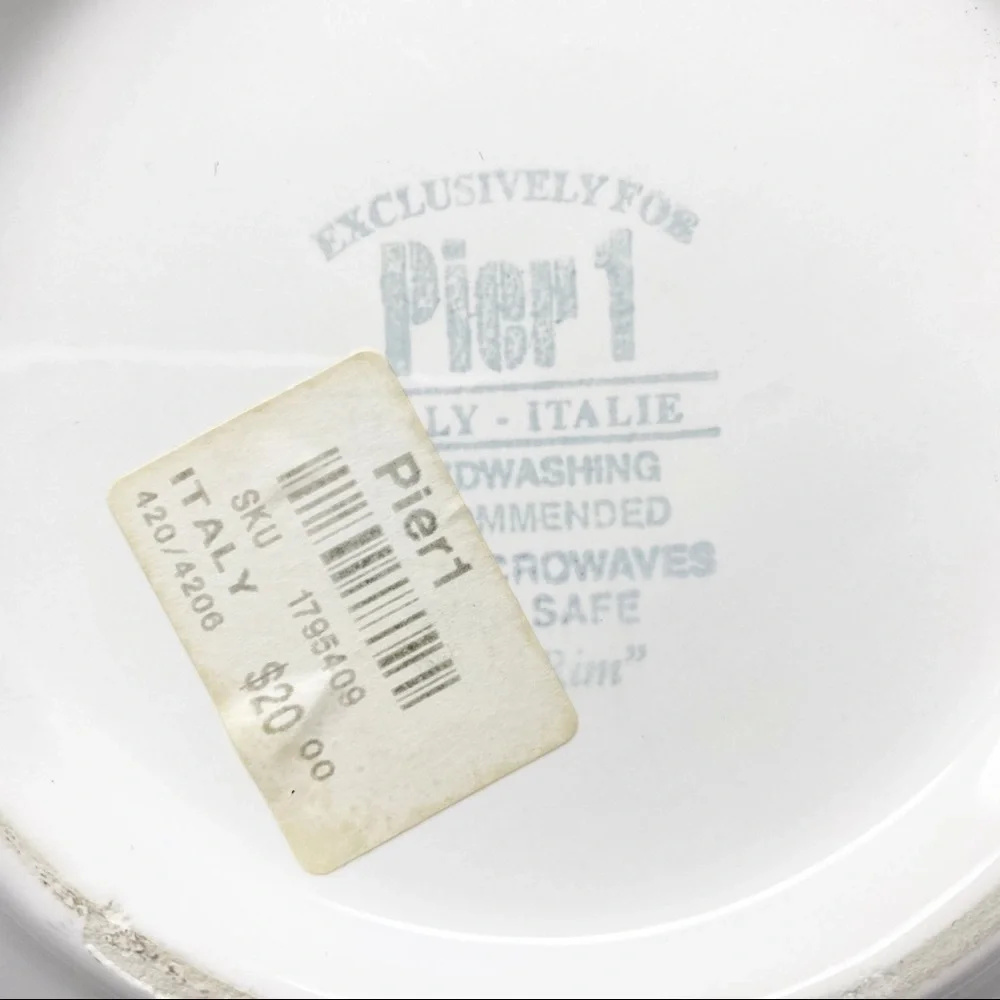 PIER 1 Pier Classic Porcelain Gold Rim Pasta Bowl